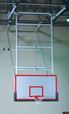 700 Series White Double Drop Basketball Backstop